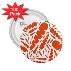 Carrots Fruit Vegetable Orange 2 25  Buttons (100 Pack) 