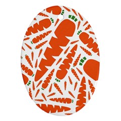 Carrots Fruit Vegetable Orange Oval Ornament (two Sides)