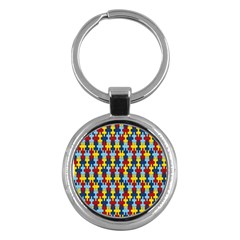 Fuzzle Red Blue Yellow Colorful Key Chains (round) 