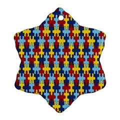 Fuzzle Red Blue Yellow Colorful Ornament (snowflake) by Mariart
