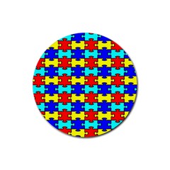 Game Puzzle Rubber Round Coaster (4 Pack) 