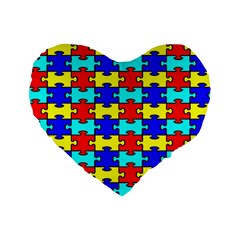 Game Puzzle Standard 16  Premium Heart Shape Cushions by Mariart