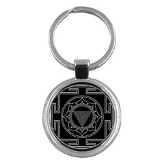 Kali Yantra Inverted Key Chains (round)  by Mariart