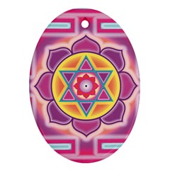 Kali Yantra Inverted Rainbow Oval Ornament (two Sides) by Mariart