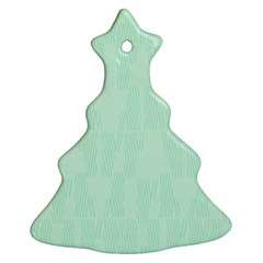 Line Blue Chevron Christmas Tree Ornament (two Sides) by Mariart