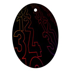 Neon Number Ornament (oval)