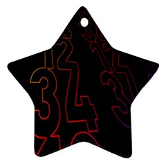 Neon Number Star Ornament (two Sides)