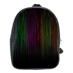 Line Rain Rainbow Light Stripes Lines Flow School Bag (large)