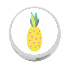 Pineapple Fruite Yellow Triangle Pink 4-port Usb Hub (one Side) by Mariart