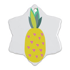 Pineapple Fruite Yellow Triangle Pink Ornament (snowflake) by Mariart