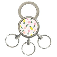 Pineapple Rainbow Fruite Pink Yellow Green Polka Dots 3-ring Key Chains by Mariart