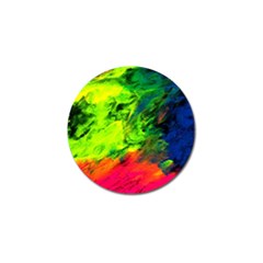 Neon Rainbow Green Pink Blue Red Painting Golf Ball Marker by Mariart