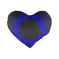 Pure Energy Black Blue Hole Space Galaxy Standard 16  Premium Flano Heart Shape Cushions