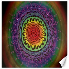 Rainbow Mandala Circle Canvas 20  X 20  