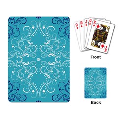 Repeatable Patterns Shutterstock Blue Leaf Heart Love Playing Card