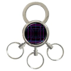 Retro Neon Grid Squares And Circle Pop Loop Motion Background Plaid Purple 3-ring Key Chains