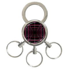 Retro Neon Grid Squares And Circle Pop Loop Motion Background Plaid 3-ring Key Chains