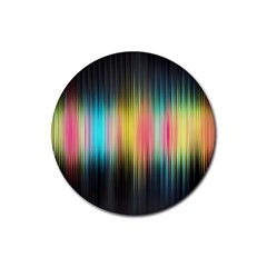 Sound Colors Rainbow Line Vertical Space Rubber Round Coaster (4 Pack) 