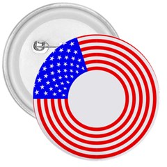 Stars Stripes Circle Red Blue 3  Buttons by Mariart