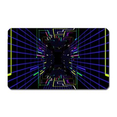 Seamless 3d Animation Digital Futuristic Tunnel Path Color Changing Geometric Electrical Line Zoomin Magnet (rectangular) by Mariart
