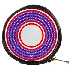 Stars Stripes Circle Red Blue Space Round Mini Makeup Bags by Mariart