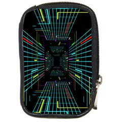 Seamless 3d Animation Digital Futuristic Tunnel Path Color Changing Geometric Electrical Line Zoomin Compact Camera Cases