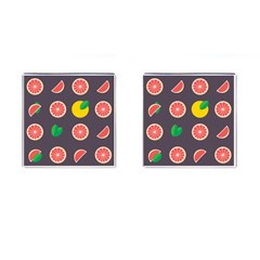 Wild Textures Grapefruits Pattern Lime Orange Cufflinks (square) by Mariart