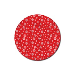 Xmas Pattern Rubber Round Coaster (4 Pack)  by Valentinaart