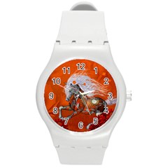 Steampunk, Wonderful Wild Steampunk Horse Round Plastic Sport Watch (m) by FantasyWorld7