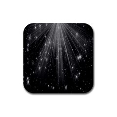 Black Rays Light Stars Space Rubber Coaster (square)  by Mariart