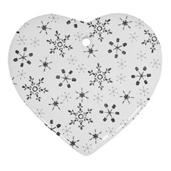 Black Holiday Snowflakes Ornament (heart)