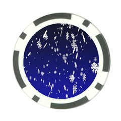 Blue Sky Christmas Snowflake Poker Chip Card Guard (10 Pack) by Mariart