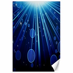 Blue Rays Light Stars Space Canvas 20  X 30   by Mariart