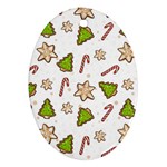 Ginger cookies Christmas pattern Oval Ornament (Two Sides)