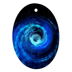 Blue Black Hole Galaxy Oval Ornament (two Sides)