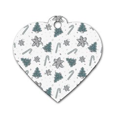 Ginger Cookies Christmas Pattern Dog Tag Heart (one Side) by Valentinaart