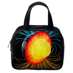 Cross Section Earth Field Lines Geomagnetic Hot Classic Handbags (one Side)