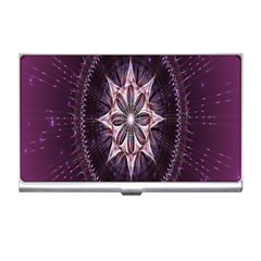 Flower Twirl Star Space Purple Business Card Holders by Mariart