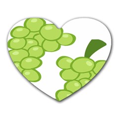 Fruit Green Grape Heart Mousepads