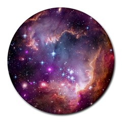 Galaxy Space Star Light Purple Round Mousepads