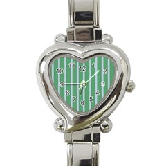 Green Line Vertical Heart Italian Charm Watch by Mariart