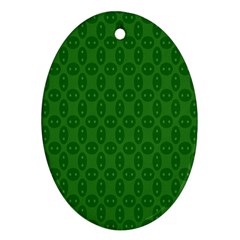 Green Seed Polka Ornament (oval)