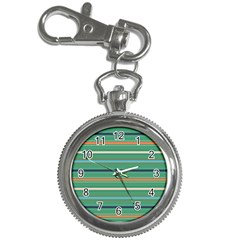Horizontal Line Green Red Orange Key Chain Watches by Mariart