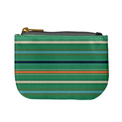 Horizontal Line Green Red Orange Mini Coin Purses by Mariart