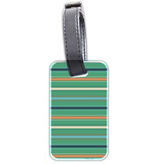 Horizontal Line Green Red Orange Luggage Tags (two Sides) by Mariart