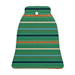 Horizontal Line Green Red Orange Ornament (bell) by Mariart
