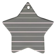 Horizontal Line Grey Pink Star Ornament (two Sides)