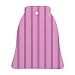 Line Pink Vertical Bell Ornament (Two Sides) Back