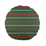 Horizontal Line Red Green Standard 15  Premium Round Cushions Front