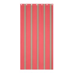 Line Red Grey Vertical Shower Curtain 36  X 72  (stall)  by Mariart